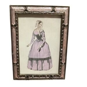 Vintage Dubarry Austrian Crystal Photo Frame Pink enamel surrounded‎ by crystals